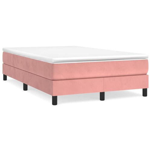 Vidaxl Lit À Sommier Tapissier Avec Matelas Rose 120x200 Cm Velours