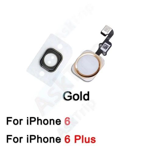 Aiinant Home Flex Pour Iphone 7 8 6 6s Plus 5s Se 2020 Se2,Bouton De Retour À La Maison,Câble Flexible,Pas De Touche Id,Pièces De Réparation De Téléphone - Type [For 6]-6 Plus Gold