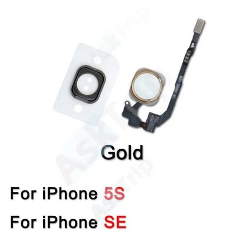 Aiinant Home Flex Pour Iphone 7 8 6 6s Plus 5s Se 2020 Se2,Bouton De Retour À La Maison,Câble Flexible,Pas De Touche Id,Pièces De Réparation De Téléphone - Type For 5s-Se Gold