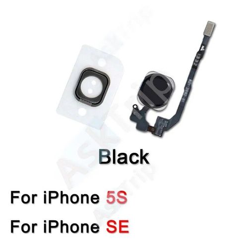Aiinant Home Flex Pour Iphone 7 8 6 6s Plus 5s Se 2020 Se2,Bouton De Retour À La Maison,Câble Flexible,Pas De Touche Id,Pièces De Réparation De Téléphone - Type For 5s-Se Black
