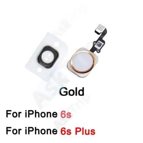 Aiinant Home Flex Pour Iphone 7 8 6 6s Plus 5s Se 2020 Se2,Bouton De Retour À La Maison,Câble Flexible,Pas De Touche Id,Pièces De Réparation De Téléphone - Type For 6s-6s Plus Gold