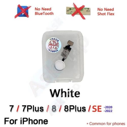 Aiinant Home Flex Pour Iphone 7 8 6 6s Plus 5s Se 2020 Se2,Bouton De Retour À La Maison,Câble Flexible,Pas De Touche Id,Pièces De Réparation De Téléphone - Type For 7 8 Plus White