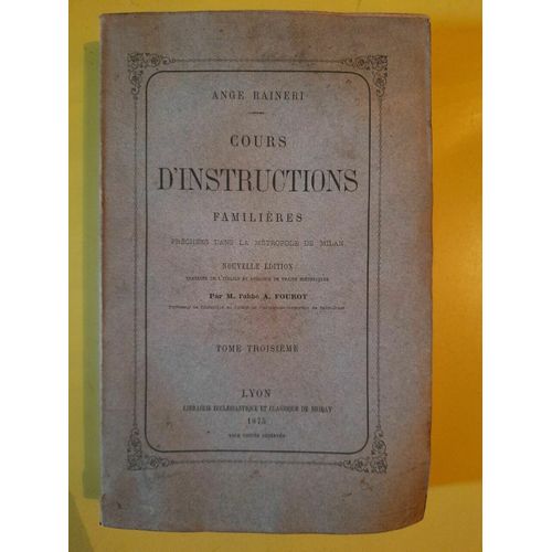 Cours D'instructions Familières Tome 3