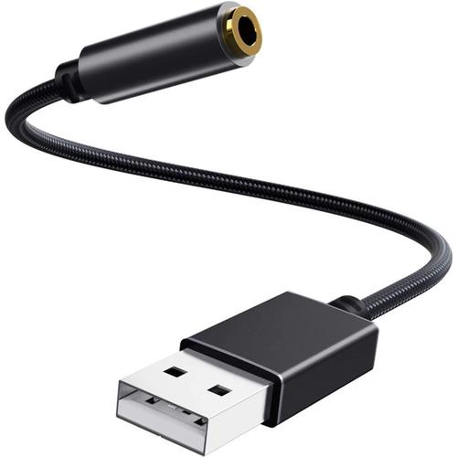 Adaptateur USB Audio vers Jack 3,5mm, Prise Jack USB Casque et