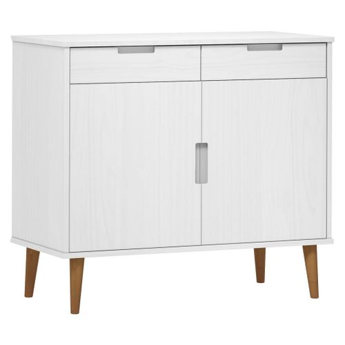 Vidaxl Buffet Blanc 90x40x80 Cm Bois Massif De Pin