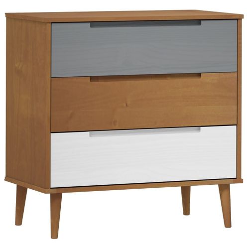 Vidaxl Commode Marron 80x40x80 Cm Bois De Pin Massif