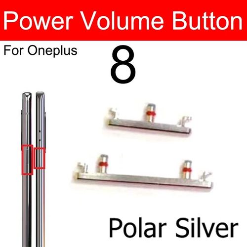 Boutons D'alimentation De Volume Pour Oneplus,Pour Oneplus 8,8 Pro,8t,Bouton De Mise Sous/Hors Tension De Volume Audio,Boutons Latéraux De Remplacement - Type 8-Polar Silver