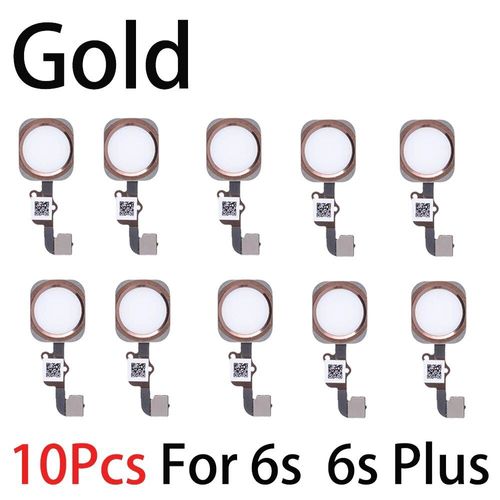 10pcs,Bouton D'accueil pour iPhone 8 Plus 7 plus 6 6s 5s SE 2022 SE 2020 Avec Câble Flexible Clé Principale Retour Fonctions Ne Capteur D'empreintes Digitales Touch ID - Type 10x 6 6P Gold