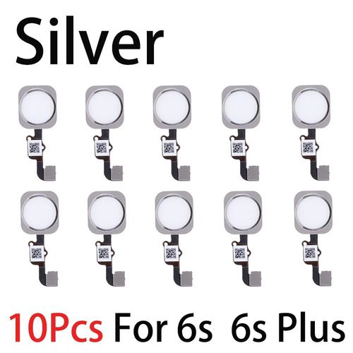 10pcs,Bouton D'accueil pour iPhone 8 Plus 7 plus 6 6s 5s SE 2022 SE 2020 Avec Câble Flexible Clé Principale Retour Fonctions Ne Capteur D'empreintes Digitales Touch ID - Type 10x 6s 6sP Silver