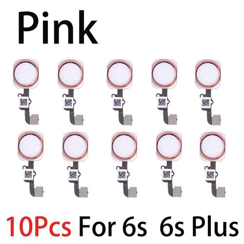 10pcs,Bouton D'accueil pour iPhone 8 Plus 7 plus 6 6s 5s SE 2022 SE 2020 Avec Câble Flexible Clé Principale Retour Fonctions Ne Capteur D'empreintes Digitales Touch ID - Type 10x 6s 6sP Pink
