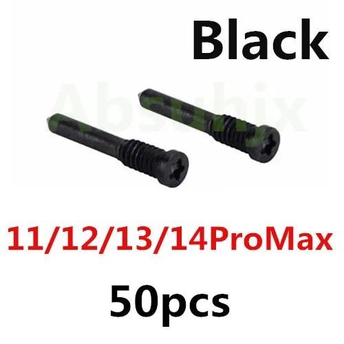 100pcs Couverture Arrière Vis Pour Iphone X Xs 11 12 13 Pro Max 5s 6 6s 7 8 Plus Bas Connecteur Dock Cinq Étoiles Vis Pentalobe - Type 50x 11 12 13 Black
