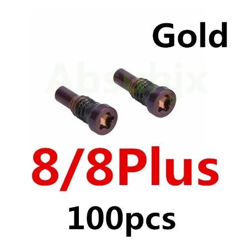 100pcs Couverture Arrière Vis Pour Iphone X Xs 11 12 13 Pro Max 5s 6 6s 7 8 Plus Bas Connecteur Dock Cinq Étoiles Vis Pentalobe - Type 100x 8 8p Gold