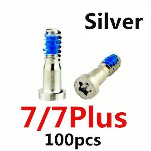 100pcs Couverture Arrière Vis Pour Iphone X Xs 11 12 13 Pro Max 5s 6 6s 7 8 Plus Bas Connecteur Dock Cinq Étoiles Vis Pentalobe - Type 100x 7 7p Silver