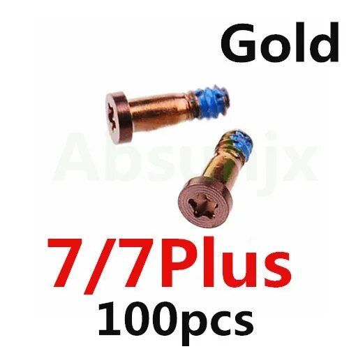 100pcs Couverture Arrière Vis Pour Iphone X Xs 11 12 13 Pro Max 5s 6 6s 7 8 Plus Bas Connecteur Dock Cinq Étoiles Vis Pentalobe - Type 100x 7 7p Gold