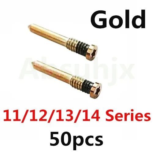 100pcs Couverture Arrière Vis Pour Iphone X Xs 11 12 13 Pro Max 5s 6 6s 7 8 Plus Bas Connecteur Dock Cinq Étoiles Vis Pentalobe - Type 50x 11 12 13 Gold