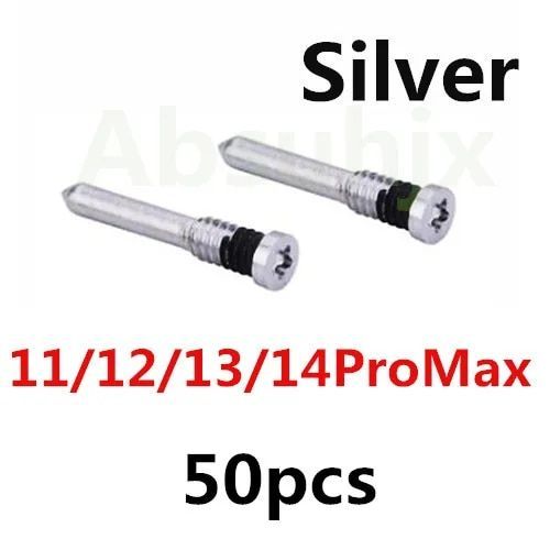 100pcs Couverture Arrière Vis Pour Iphone X Xs 11 12 13 Pro Max 5s 6 6s 7 8 Plus Bas Connecteur Dock Cinq Étoiles Vis Pentalobe - Type 50x 11 12 13 Silver