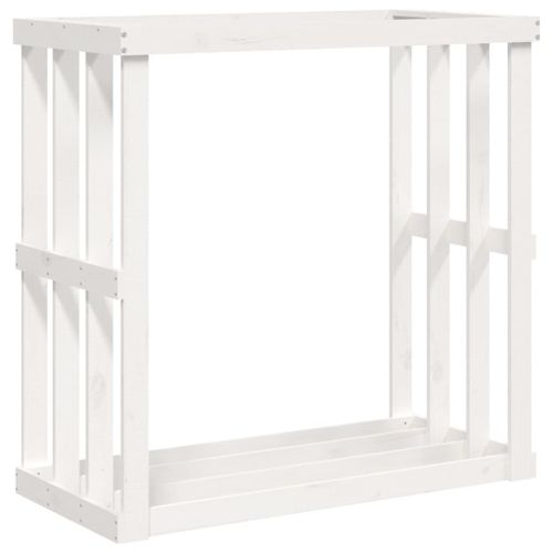 Vidaxl Porte-Bûches D?Extérieur Blanc 108x52x106 Cm Bois Massif De Pin