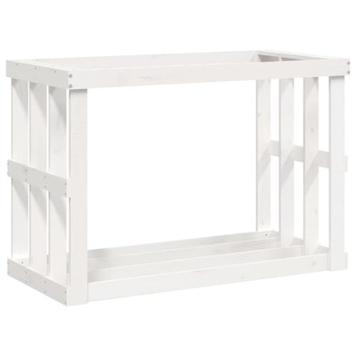 Vidaxl Porte-Bûches D?Extérieur Blanc 108x52x74 Cm Bois Massif De Pin