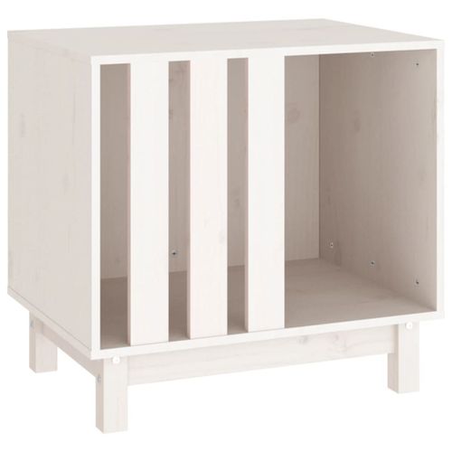 Vidaxl Niche Pour Chien Blanc 60x45x57 Cm Bois De Pin Massif
