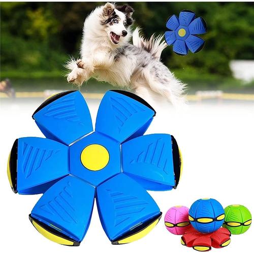 2023 New Pet Toy Flying Saucer Ball, Flying Saucer Ball Dog Toy, Pet Flying Saucer Ball, Flying Saucer Ball For Chiens Chats (Color Blue, Size Without Lights)