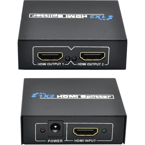 Commutateur Répartiteur Splitter Hdmi 1X2, Bloc D'Alimentation Inclus