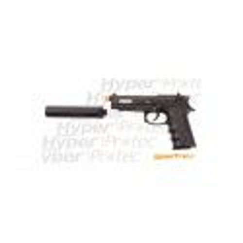 Pistolet Airsoft Gaz Avec Silencieux Spartan Sts-9 Full Metal Tactique 6mm 1 Joule