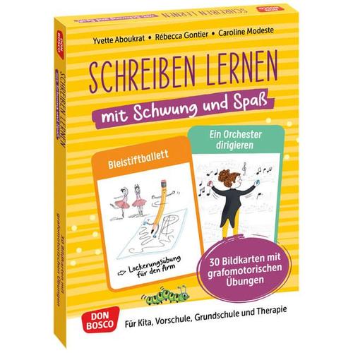 Schreiben Lernen Mit Schwung Und Spaß. 30 Bildkarten Mit Grafomotorischen Übungen