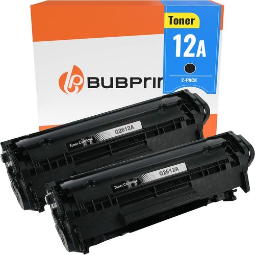 2 Cartouche de Toner Compatible pour HP Q2612A 12A pour Laserjet 1010 1012 1015 1018 1020 1022 1022N 1022NW 3015 3020 3030 3050 3052 3055 M1005 M1319F MFP Noir