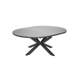 Table De Jardin Ronde En Aluminium Gris Avec Allonge Papillon Palma - Jardiline