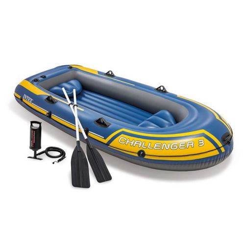 Kit Bateau Gonflable 3 Places Challenger 3 Avec Rames Et Gonfleur - Intex