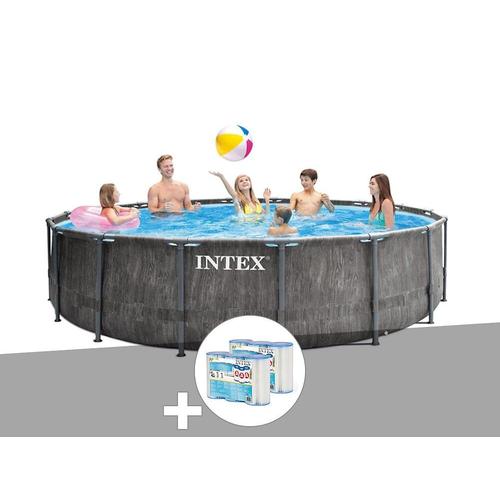 Kit piscine tubulaire Intex Baltik ronde 4,57 x 1,22 m + 6 cartouches de filtration