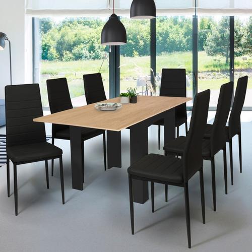 Ensemble Table a Manger 6 Personnes Table de Conférence Réception Table de  Bureau Table de Salle à Manger avec 6 Chaises (Color : Grey) : :  Cuisine et Maison