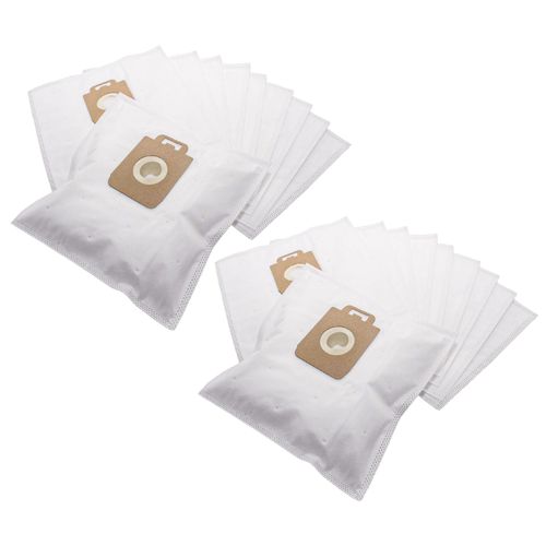 vhbw 20x Sacs compatible avec Progress Bolido Elégance, AirMax, Calypso, 1500, 4595 aspirateur - microfibre non tissée, 32cm x 19cm blanc