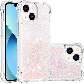 Coque Pour Apple Iphone 13 Mini, Coin Airbag Antichute Sables Mouvants Coque Tpu Bumper Sparkle Case Apple Iphone 13 Mini. Ybw Star Pink