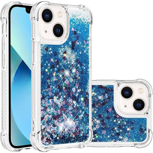 Coque Pour Apple Iphone 13 Mini, Coin Airbag Antichute Sables Mouvants Coque Tpu Bumper Sparkle Case Apple Iphone 13 Mini. Ybw Love Blue