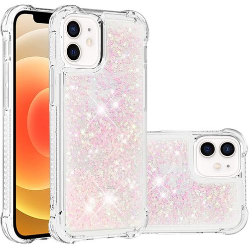 Coque Pour Apple Iphone 12, Coin Airbag Antichute Sables Mouvants Coque Tpu Bumper Sparkle Case Iphone 12. Ybw Star Pink
