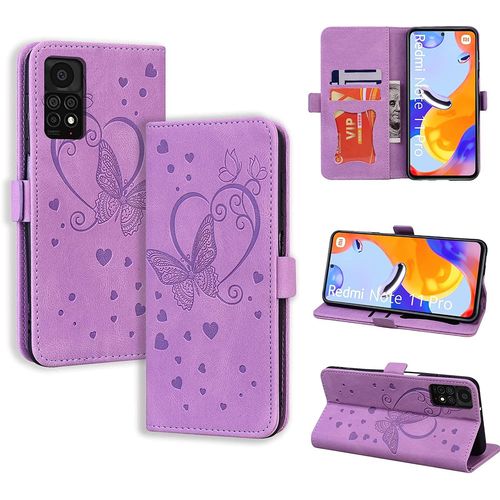 Coque Xiaomi Redmi Note 11 Pro/Note 11 Pro 5g Flip Case En Protecion Pour Redmi Note 11 Pro/11 Pro 5g (6,67''), Violet