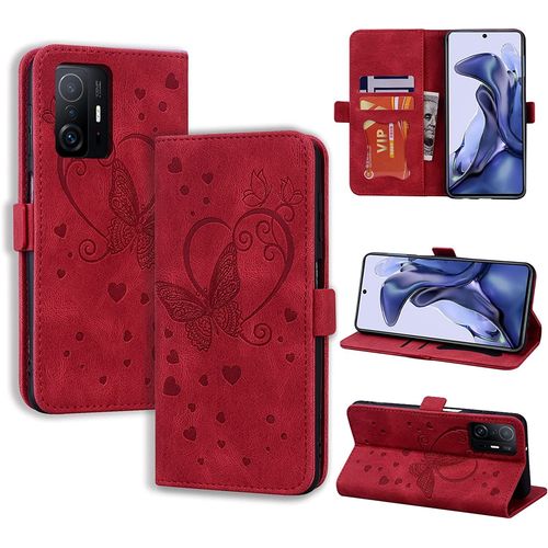 Coque Xiaomi 11t Pro 5g, Xiaomi 11t 5g, Flip Case En Protecion Pour Xiaomi 11t / 11t Pro, Rouge