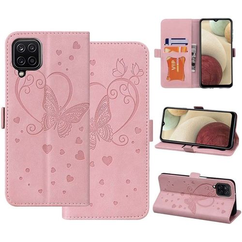 Coque Samsung Galaxy A12, Samsung Galaxy M12, Flip Case En Protecion Pour Samsung Galalxy A12 /M12 (6,5""), Rose
