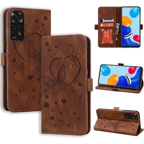 Coque Pour Xiaomi Redmi Note 11, Coque Redmi Note 11s 4g, Flip Case En Protecion Pour Xiaomi Redmi Note 11s 4g/Note 11 4g, Brun