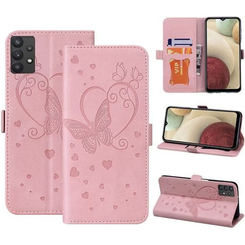 Coque Pour Samsung Galaxy A32 5g, Flip Case En Protecion Pour Samsung Galaxy A32 5g (6.5 Pouces), Rose