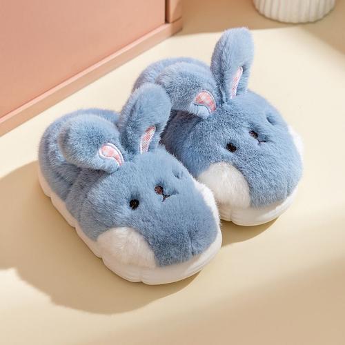 Hiver chaud Furry Bunny Pantoufles 160(Bleu), Chaussures de lapin