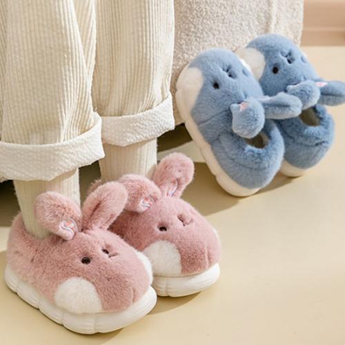 Hiver chaud Furry Bunny Pantoufles 160(Bleu), Chaussures de lapin