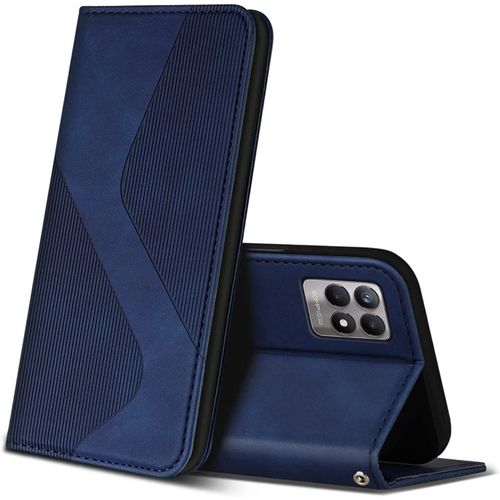 Coque Pour Realme 8i, Premium De [Emplacements Cartes] [Magnetique], Clapet Folio Pour Realme 8i (Bleu)