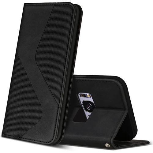 Coque Pour Samsung Galaxy S8, Premium De [Emplacements Cartes] [Magnetique], Clapet Folio Pour Samsung Galaxy S8 (Noir)