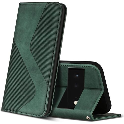 Coque Pour Google Pixel 6 Pro, Premium De [Emplacements Cartes] [Magnetique], Clapet Folio Pour Google Pixel 6 Pro (Vert)
