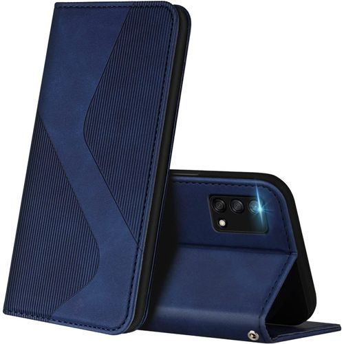 Coque Pour Oppo A74 4g, Premium De [Emplacements Cartes] [Magnetique], Clapet Folio Pour Oppo A74 4g (Bleu)