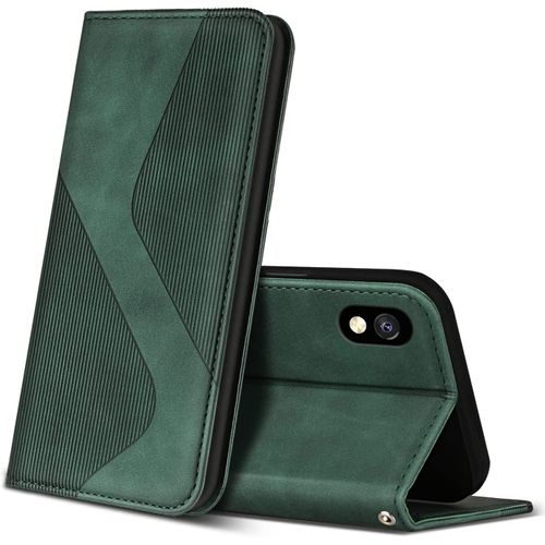 Coque Pour Samsung Galaxy A10 / Galaxy M10, Premium De [Emplacements Cartes], Clapet Folio Pour Samsung Galaxy A10 / Galaxy M10 (Vert)