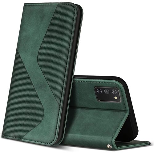 Coque Pour Samsung Galaxy A02s, Premium De [Emplacements Cartes] [Magnetique], Clapet Folio Pour Samsung Galaxy A02s (Vert)