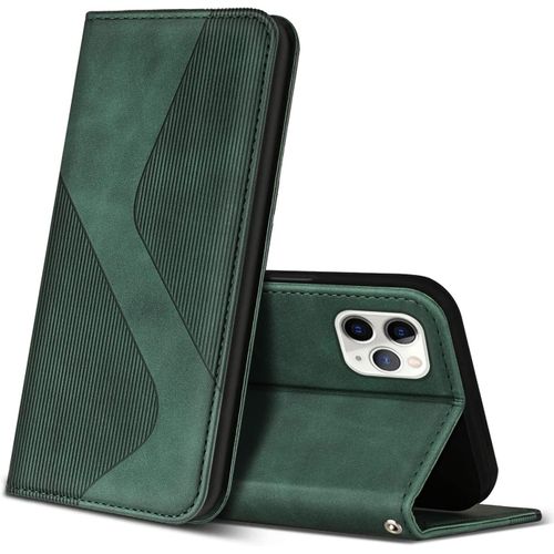 Coque Pour Iphone 11 Pro Max, Premium De [Emplacements Cartes] [Magnetique], Clapet Folio Pour Iphone 11 Pro Max (Vert)
